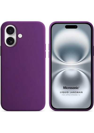 Microsonic Apple iPhone Uyumlu 17 Kılıf Liquid Lansman Silikon Mor -