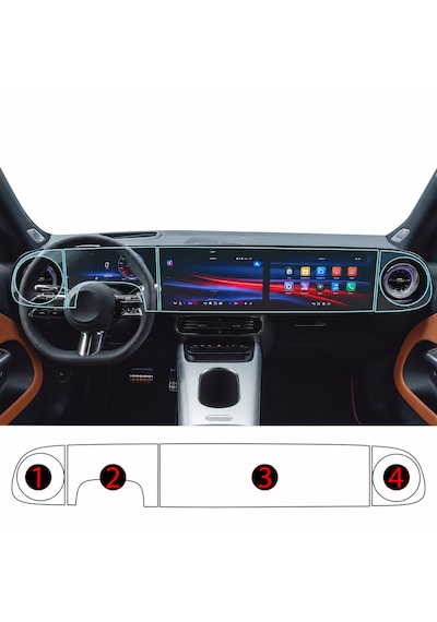Mercedes Glb Uyumlu Dijital Gösterge Ve Navigasyon 9h Nano Ekran Koruyucu 4 Lü Set 2026-2027
