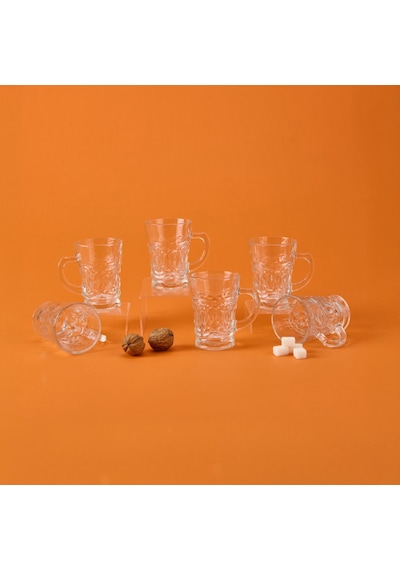 Glasss In Love Oliver Diamond 6'lı Kupa Seti - Şeffaf - 220 Ml Renkli