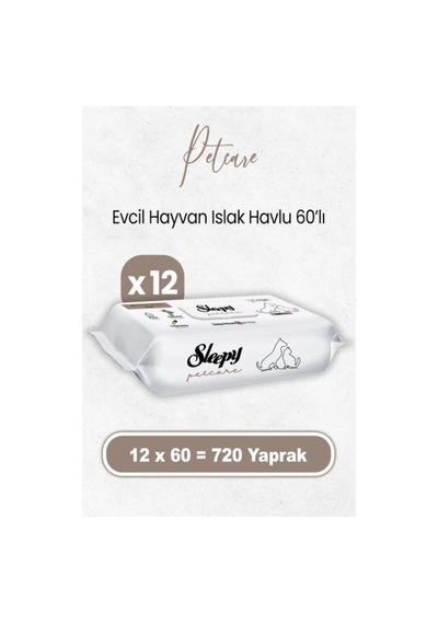 Petcare Evcil Hayvan Islak Havlusu 60 X 12 Adet 720 Yaprak