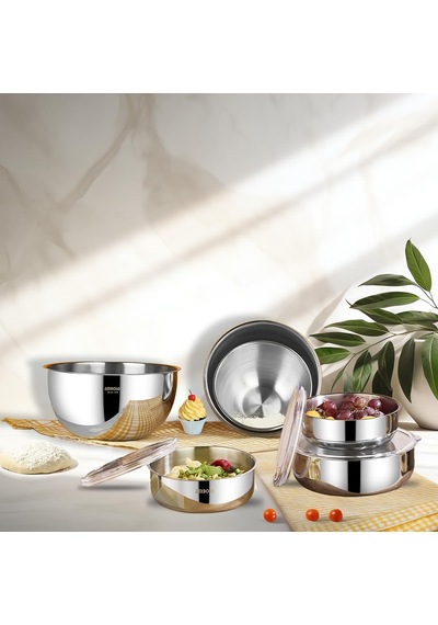 Mixkeep 9 Parça Paslanmaz Çelik Karıştırma Kabı & Çelik Saklama Kabı Diğer