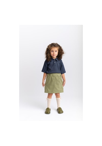 Oliventhekid Gabardin Kız Çocuk Etek Yeşil Yeşil