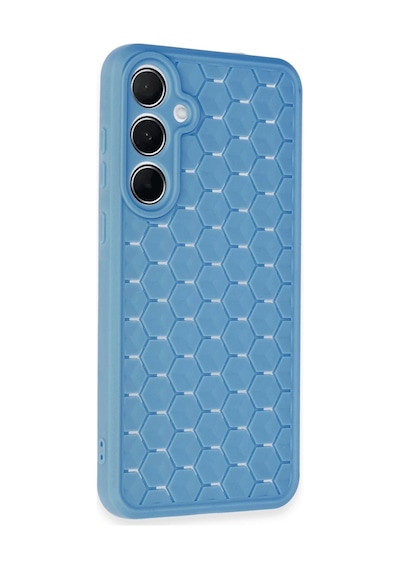 Gld-spt- Newface Samsung Uyumlu Galaxy A55 5g Kılıf Petek Silikon Kapak - Mavi