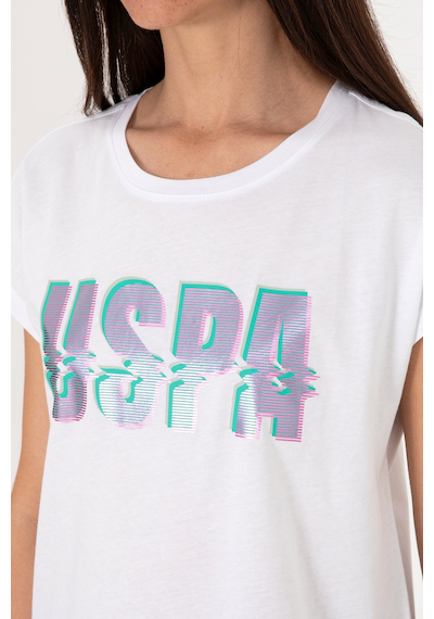 U.S. Polo Assn. Kadın Beyaz Bisiklet Yaka Tişört 50299764-VR013