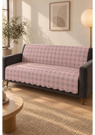 Çok Amaçlı Kadife Koltuk Örtüsü Kaymaz Süngerli 165x215 Cm Modern Bohem Çekyat Şalı Piknik Masa Örtüsü Alk4 pudra