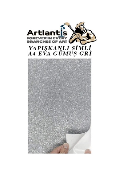 Yapışkanlı Simli Eva Gümüş A4 20x30 5 Adet 1 Paket Hobi Okul Öncesi Kreş Anasınıfı Eva Yapışkanlı Simli 20 30