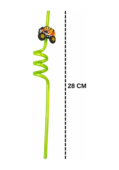 12'li Figürlü Renkli Eğlenceli Spiral Pipet
