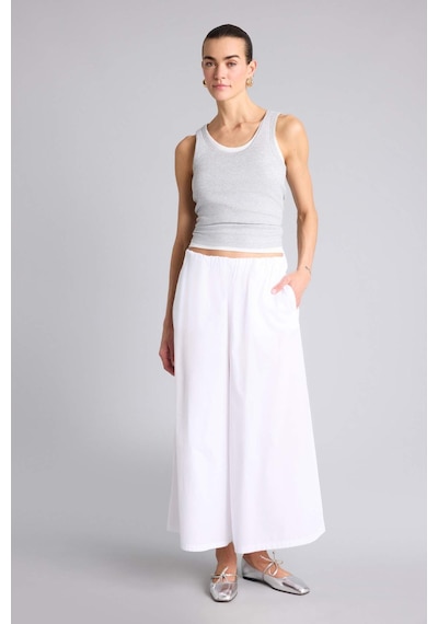 Defacto Wıde Leg Normal Bel Poplin Pantolon H4205ax26smwt84 Beyaz-wt84