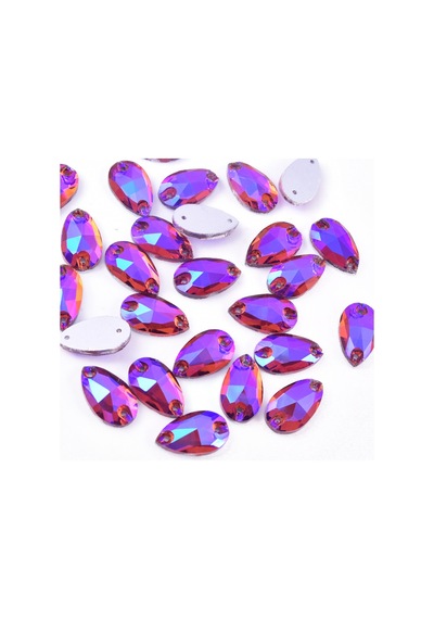 Gymo Premium Kalite Altı Düz Delikli Dikme Kristal Taş Teardrop 10.5 18mm P52 Coffee Ab 28 Adet