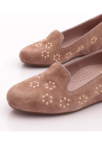 Dgn 447 Kadin Loafer Ayakkabi Vizon Süet