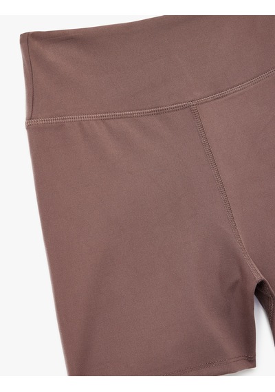 Koton Yüksek Bel Slim Fit İnterlok Spor Biker Tayt Mürdüm 7wak40043nk Mor