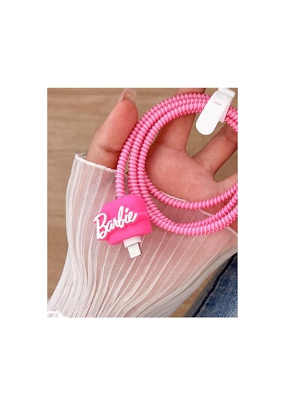 Iphone 18w/20w İle Uyumlu Barbie Şarj Kılıfı, Şarj Kablosu Örme Aparatı, Toparlayıcı, Kablo Koruyucu