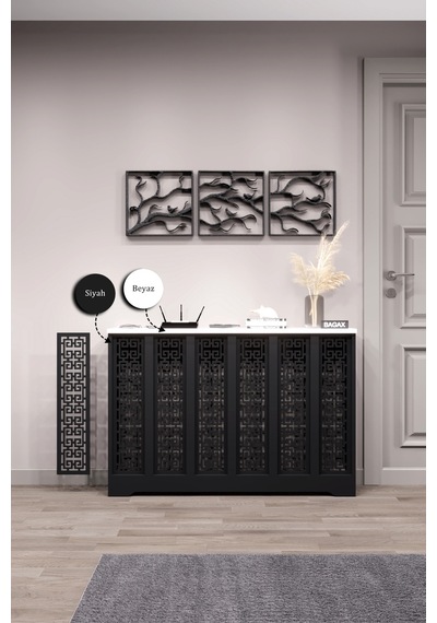 Petek Kaplama Kalorifer Peteği Kapatma Dekoratif Dresuar İç Ölçü 116 Cm Dış Ölçü 120 Petek 116 Siyah Üstü Beyaz D5 Petek Kaplama Kalorifer Peteği Kapatma Dekoratif Dresuar İç Ölçü 116 Cm Dış Ölçü 120 Petek 116 Siyah Üstü Beyaz D5