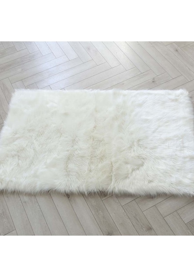 Saraz Halı Post Peluş Beyaz Yıkanabilir
