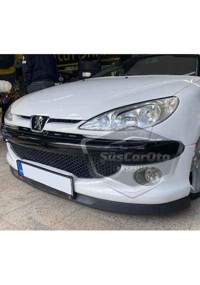 Peugeot 206 206+ 1998-2012 Uyumlu Üniversal Astra H Lip Esnek Ön Lip 2 Parça Tampon Altı Dil Karlık Ön Ek 00 Şüscaroto Aksesuar