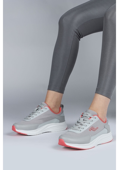 Jump 28086 Gri - Somon Pembe Kadın Sneaker Günlük Spor Ayakkabı Açık Gri - Somon
