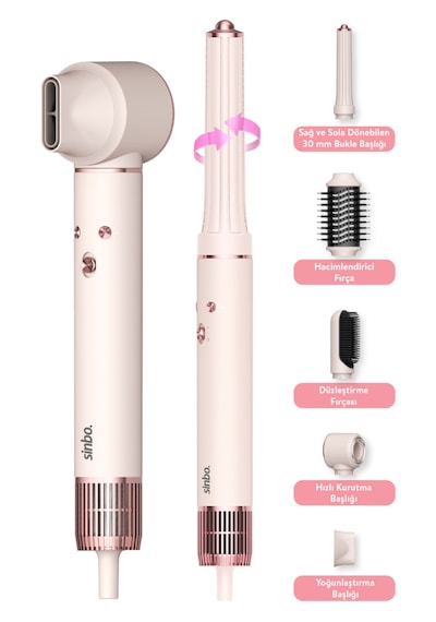 Sinbo Pro Compact Uzun Multi-Styler 5in1 Saç Şekillendirme Seti