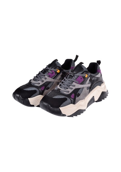 Sms Kadın Spor Ayakkabı Sneaker Sms-65137 Siyah Mor Siyah - Mor