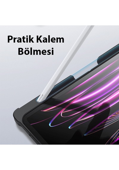 Apple Uyumlu iPad  Pro 12.9 2022-2021-2020 Sk Bluetooth Klavye Touchpad Kılıf