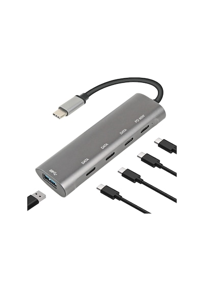 Macbook Şarj Uyumlu Type-c Destekli 60w Pd Tüm Bilgisayarlar İçin Şarj Uyumlu 5 İn 1 Hub Dönüşt