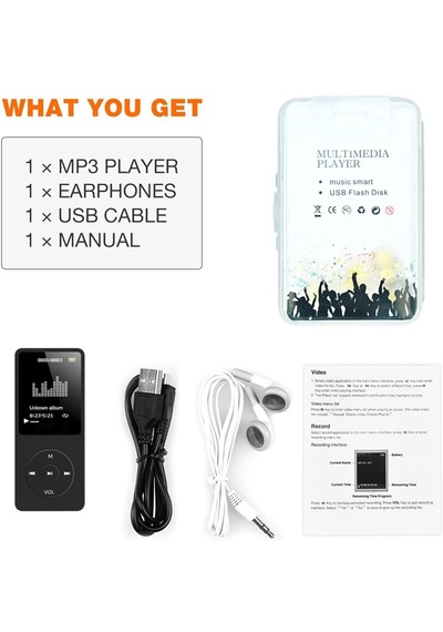 8gb Dahili Hafızalı Bluetoothlu Mp3-mp4 Çalar Ses Kayıt Fm Radio