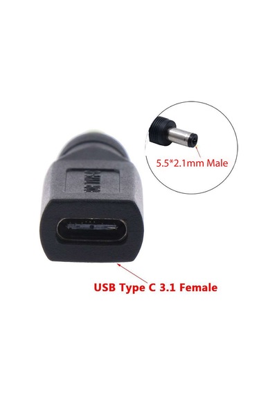Wozlo Type-C to 5.5 x 2.1 MM Laptop Şarj Güç Adaptörü
