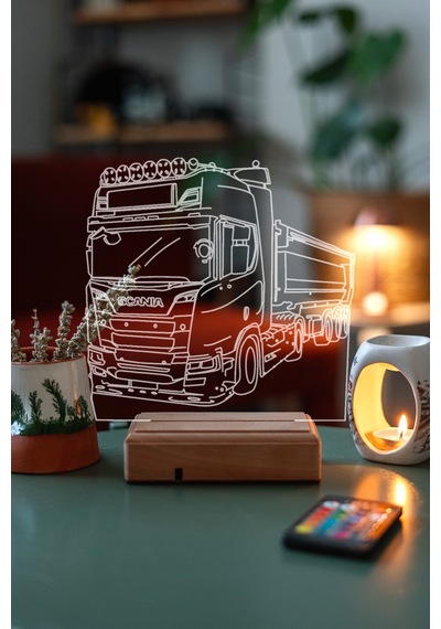Scania Tır 16 Renk Kumandalı 3d Gece Lambası