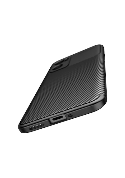 Oppo Reno 14f Uyumlu Silikon Kılıf Karbon Desenli Darbe Emici Tam Koruma Kapak - Siyah Siyah