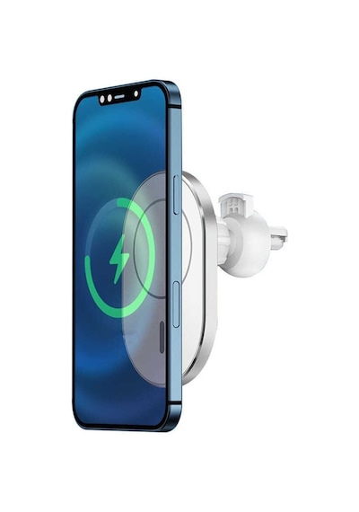 Iphone 13-14 / 13-14 Pro / 13-14 Pro Max Serisi Uyumlu 15w Wirelles Magsafe Kablosuz Araç Içi Şarj Beyaz