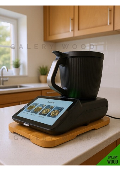 Thermomix Tm7 Slider, Ahşap Kaydırıcı, Masif Tezgah Üstü Stand, Özel Tasarım Ahşap Renkli