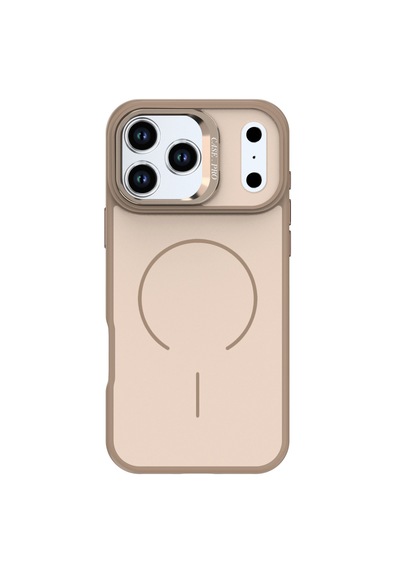 Apple Uyumlu iPhone 17 Pro Max  Flexa Magsafe Kapak Şeffaf Darbe Emici İnce Premium Kılıf Gold