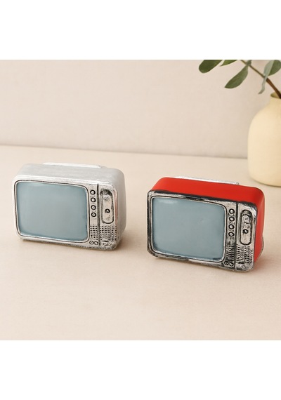 Vintage Televizyon Dekoratif Biblo Reçine 9x6 Cm Standart