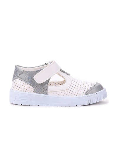 Kiko Kids Kız Çocuk Günlük Ayakkabı Arz 2324 Beyaz - Gümüş