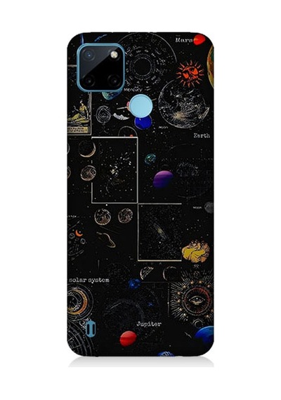 Realme C21y Uyumlu Uzay Haritası Desenli Silikon Kılıf