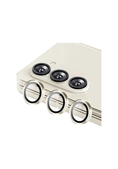 Samsung Galaxy Uyumlu Z Fold 5 Valdez Metal Kamera Lens - Krem Çr