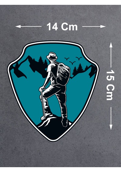 Dağcı Maceracı Sticker - Kamp Adventure Off Road 4x4 Sticker - Araba Oto Motosiklet Karavan Cam Sticker - 00061 15x14 Cm
