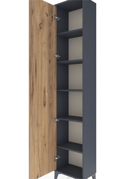 Arges Dolap 5 Raflı Tek Kapaklı 44x30x221 Antrasit-çam Antrasit