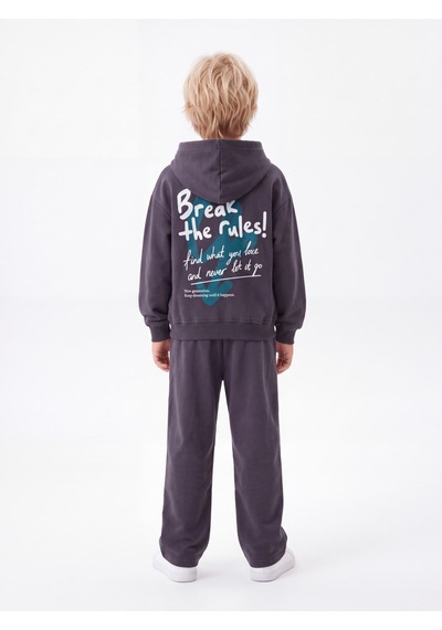 Toontoy Kids Toontoy Erkek Çocuk Kapüşonlu Break The Rules Baskılı Eşofman Takım Füme Toontoy Kids Toontoy Erkek Çocuk Kapüşonlu Break The Rules Baskılı Eşofman Takım Füme