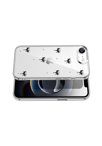 Newface Apple İphone 16e Fiyonk Desenli Kapak - Desen 1 Beyaz