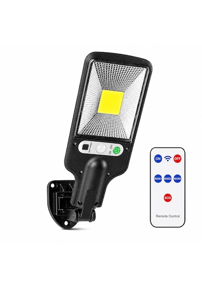 Güneş Enerjili 30 Cob Led Duvar Lambası Hareket Sensörlü Uzaktan Kumandalı Ip65 Su Geçirmez Dış Mekan Bahçe Aydınlatma 1