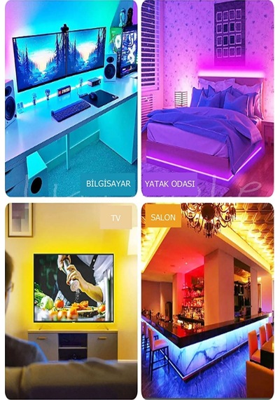 1 Metre Rgb Şerit Led Kumandalı Tak Çalıştır Set