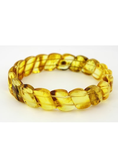 Kehribar Bileklik Fosilli Roleks Özel Tasarım Ambergold Blk23-49 Çok Renkli