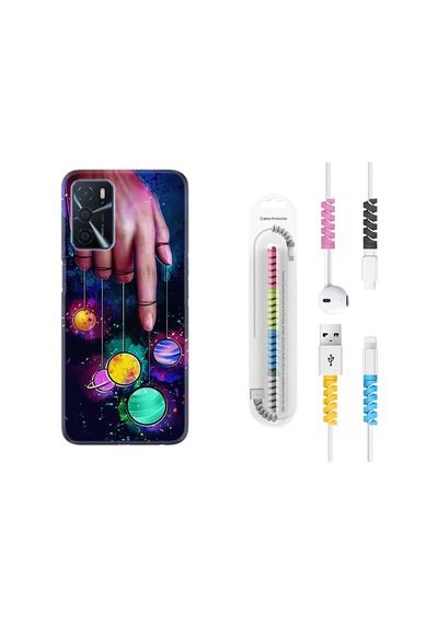 Oppo A16 Kilif Kablo Koruyuculu Finger Planet 1740 544138519