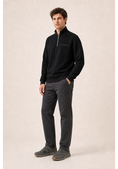 Redline Krivs Bisiklet Yaka Regular Fit Kışlık Sweatshirt Siyah