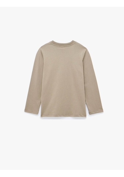Koton Baskılı Kahverengi Erkek Çocuk Uzun Kollu T-shirt 7wkb10151tk