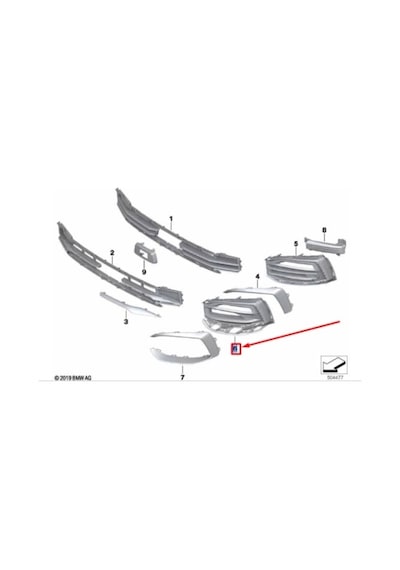 Bmw 1 Serı- 1 Serisi- 2020-2022 Sis Lamba Kapağı Sol Parlak Sıyah Tw Oem No 51117459717