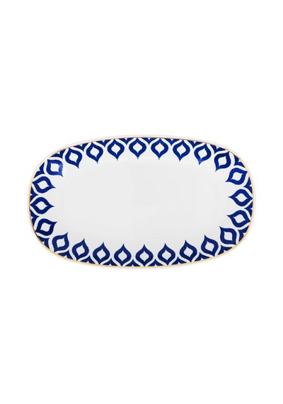 Zm Decor Damla Mavili Kayık Kase 35 Cm
