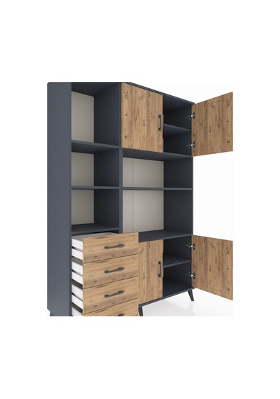 Hyperion Dolap 8 Raflı 4 Çekmeceli 4 Kapaklı 132x44x195 Antrasit-çam/çam Atlas Çam/atlas Çam - Antrasıt Hyperion Dolap 8 Raflı 4 Çekmeceli 4 Kapaklı 132x44x195 Antrasit-çam/çam Atlas Çam/atlas Çam - Antrasıt
