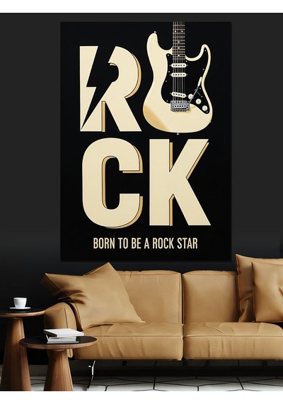 "rock" Minimalist Poster Dekoratif Kanvas - Mdf Ahşap Tablo