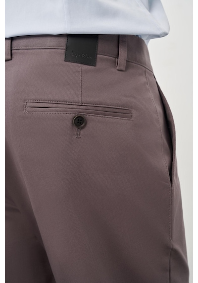 İmza Füme Düz Armürlü Pamuklu Yan Cep Comfort Fit Casual Pantolon 1003245169 Füme